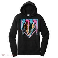 Cute Retro Melting Ice Cream Cone Baseball Home Plate Women's Hoodie thumb 0