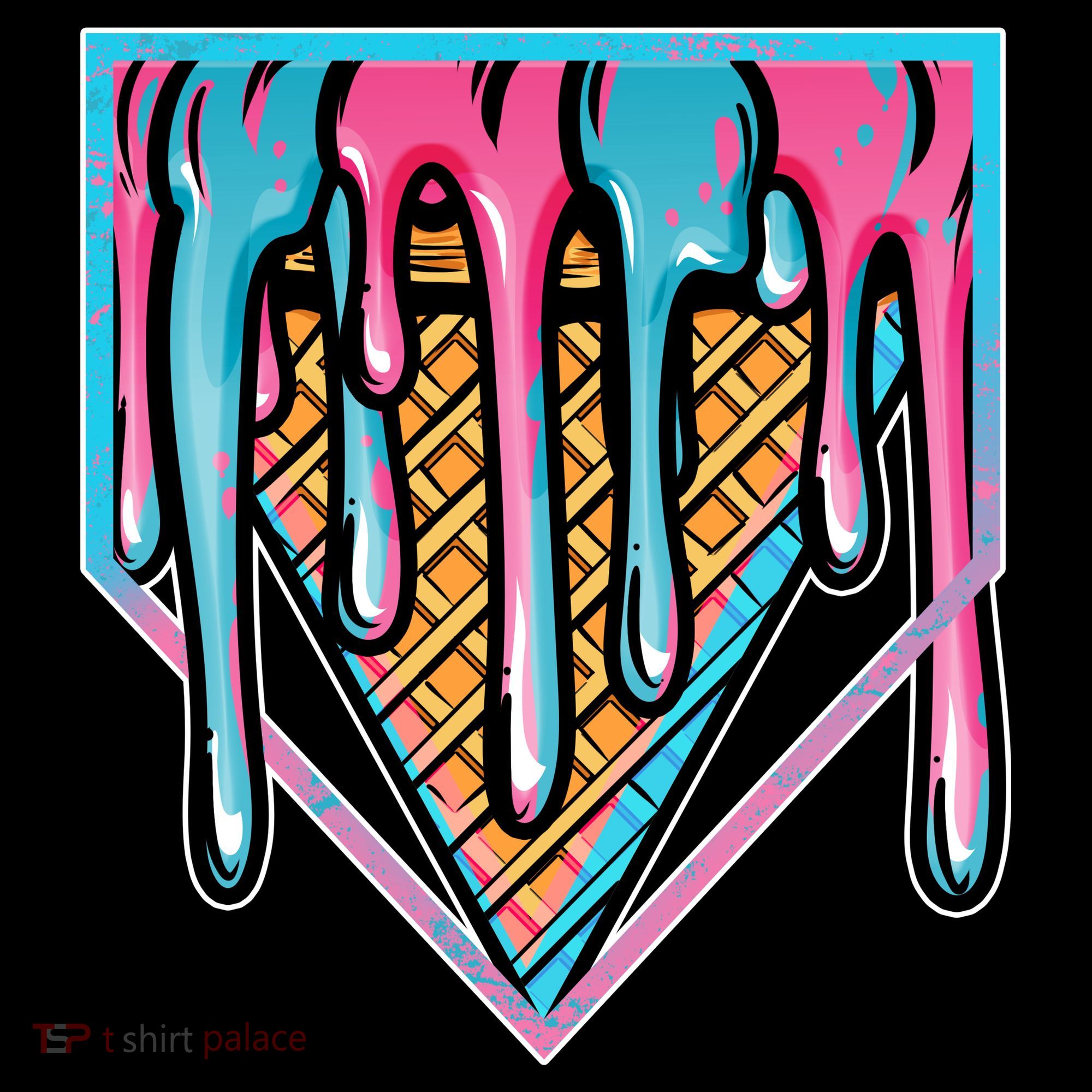 Cute Retro Melting Ice Cream Cone Baseball Home Plate Women's Hoodie