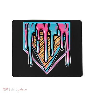 Cute Retro Melting Ice Cream Cone Baseball Home Plate Mousepad