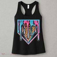 Cute Retro Melting Ice Cream Cone Baseball Home Plate Women's Tank Top thumb 3