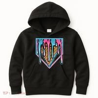 Cute Retro Melting Ice Cream Cone Baseball Home Plate Kids Hoodie thumb 0