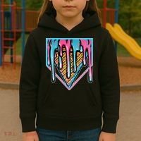 Cute Retro Melting Ice Cream Cone Baseball Home Plate Kids Hoodie thumb 3
