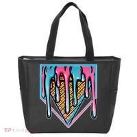 Cute Retro Melting Ice Cream Cone Baseball Home Plate Tote Bag thumb 0