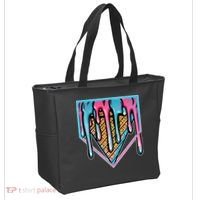 Cute Retro Melting Ice Cream Cone Baseball Home Plate Tote Bag thumb 2