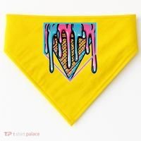 Cute Retro Melting Ice Cream Cone Baseball Home Plate USA-Made Doggie Bandana thumb 0