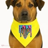 Cute Retro Melting Ice Cream Cone Baseball Home Plate USA-Made Doggie Bandana thumb 1