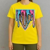 Cute Retro Melting Ice Cream Cone Baseball Home Plate T-Shirt thumb 4