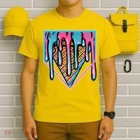 Cute Retro Melting Ice Cream Cone Baseball Home Plate T-Shirt thumb 6