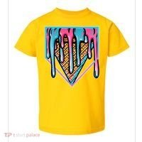 Cute Retro Melting Ice Cream Cone Baseball Home Plate Toddler T-Shirt thumb 0
