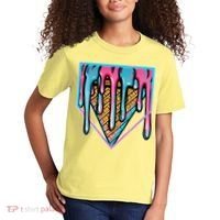 Cute Retro Melting Ice Cream Cone Baseball Home Plate Kids T-Shirt thumb 2
