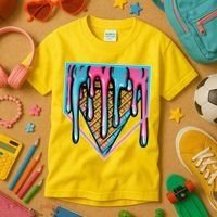 Cute Retro Melting Ice Cream Cone Baseball Home Plate Kids T-Shirt thumb 3
