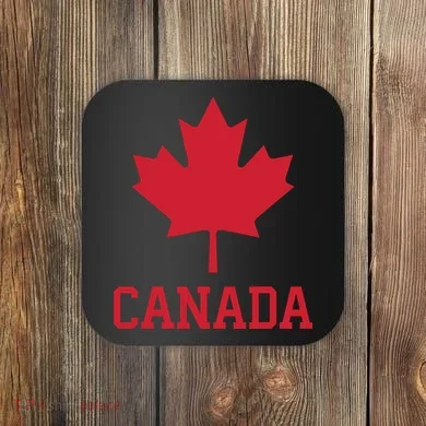 Canada Red Maple Leaf Flag Canada Day Coaster