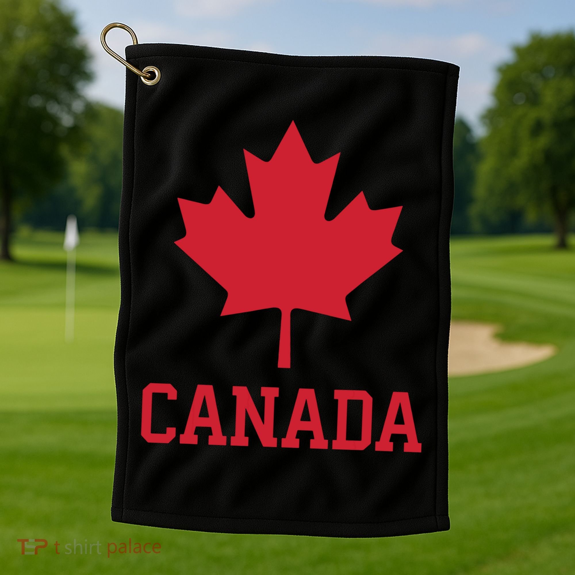 Canada Red Maple Leaf Flag Canada Day Golf Towel