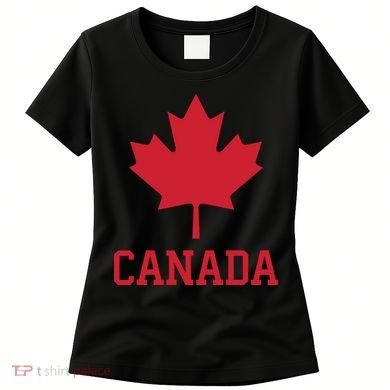 Canada Red Maple Leaf Flag Canada Day Women's T-Shirt