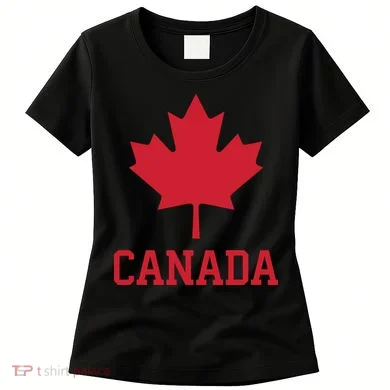 Canada Red Maple Leaf Flag Canada Day Women's T-Shirt
