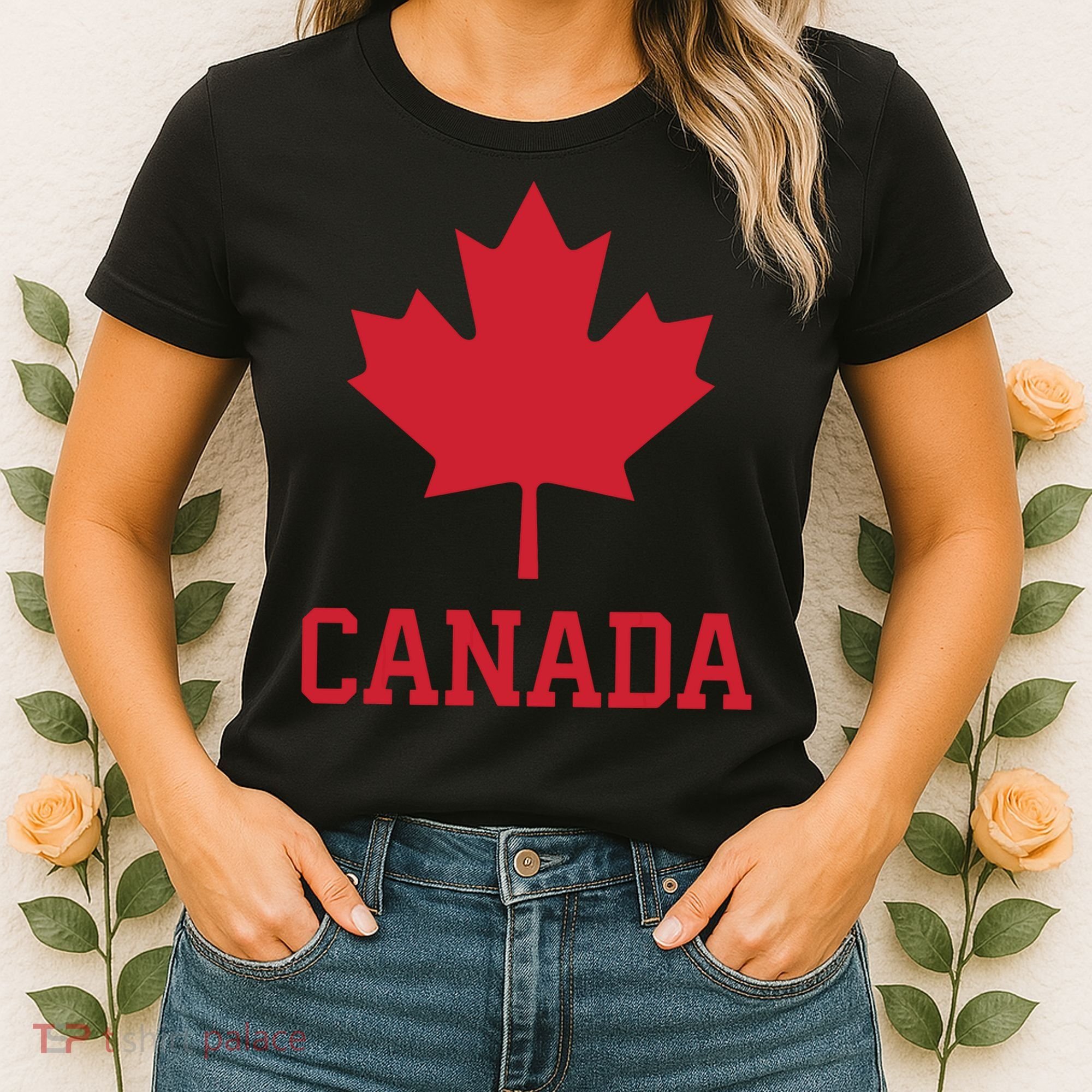 Canada Red Maple Leaf Flag Canada Day Women's T-Shirt