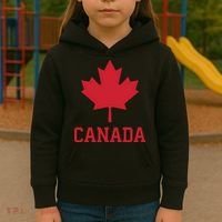 Canada Red Maple Leaf Flag Canada Day Kids Hoodie thumb 3