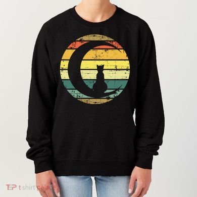 Cat Retro Moon Sunset Women's Sweatshirt
