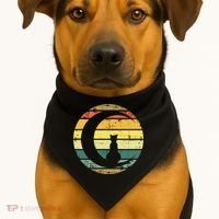 Cat Retro Moon Sunset USA-Made Doggie Bandana thumb 1