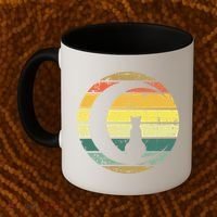 Cat Retro Moon Sunset Coffee Mug thumb 2