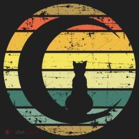 Cat Retro Moon Sunset Beanie thumb 2