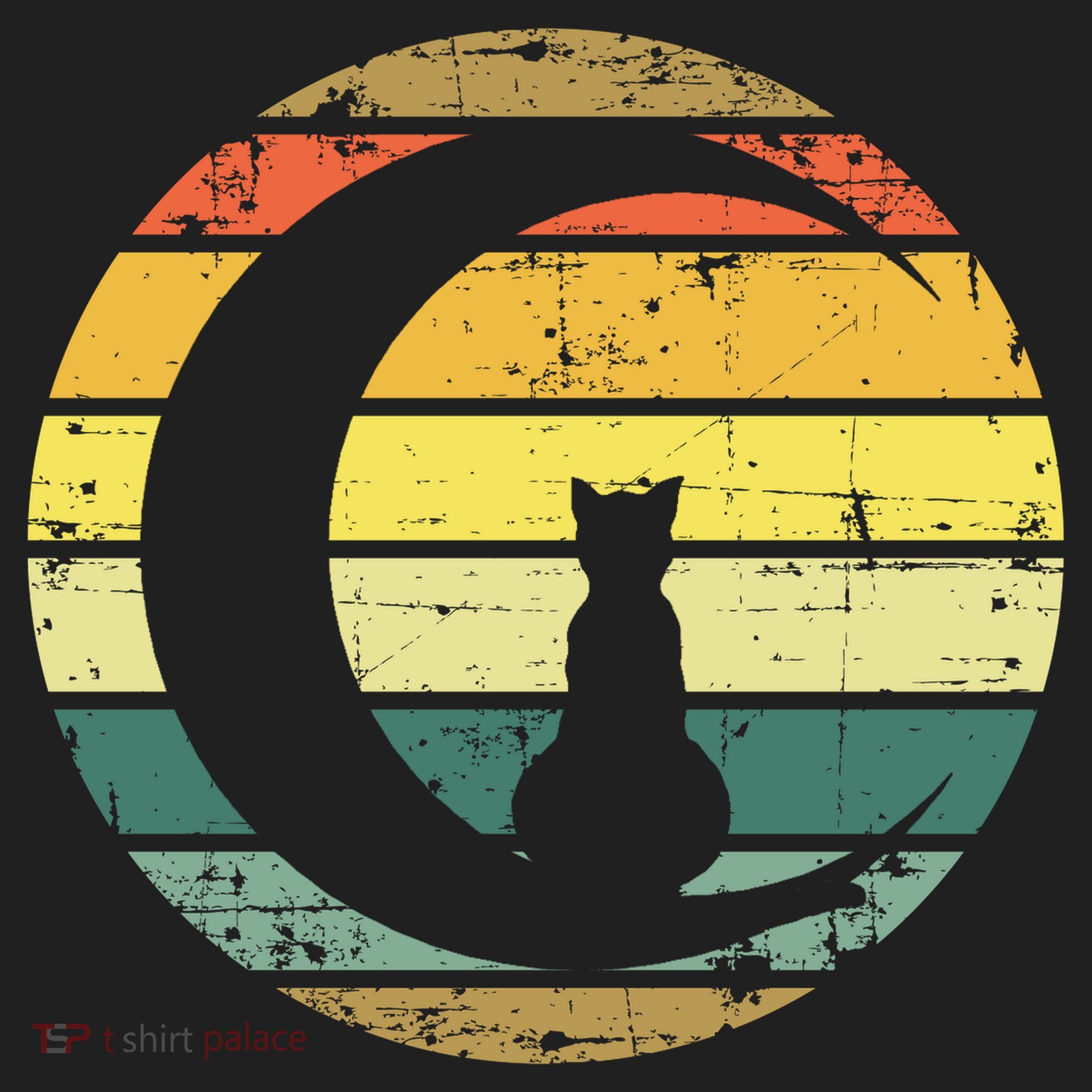 Cat Retro Moon Sunset Beanie