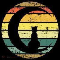 Cat Retro Moon Sunset Women's Hoodie thumb 2