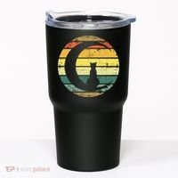 Cat Retro Moon Sunset Tumbler thumb 0