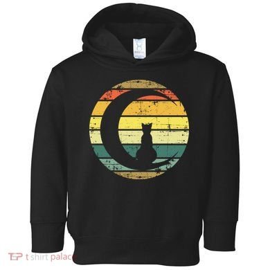 Cat Retro Moon Sunset Toddler Hoodie