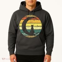 Cat Retro Moon Sunset Hoodie thumb 2