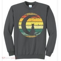 Cat Retro Moon Sunset Sweatshirt thumb 0