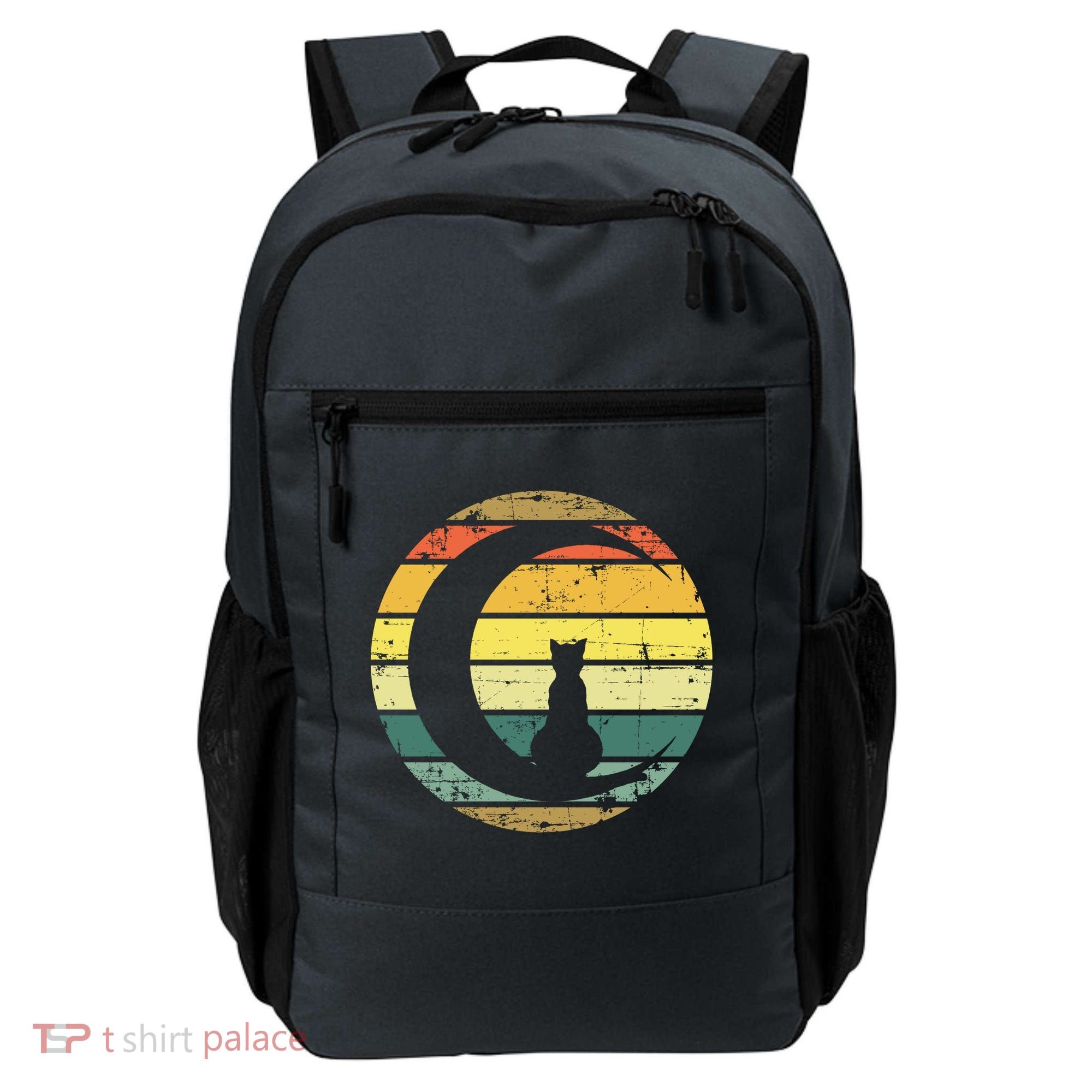 Cat Retro Moon Sunset Backpack
