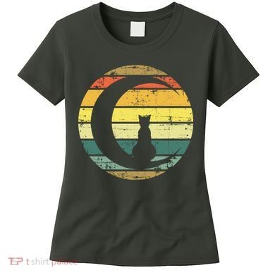 Cat Retro Moon Sunset Women's T-Shirt