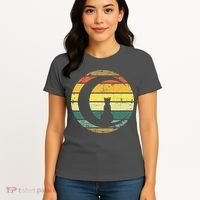 Cat Retro Moon Sunset Women's T-Shirt thumb 4