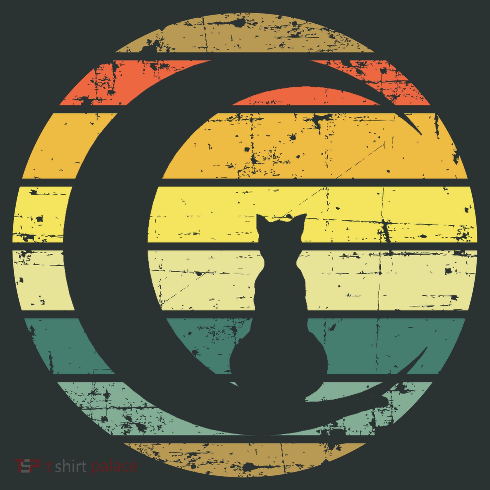 Cat Retro Moon Sunset Women's T-Shirt