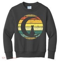 Cat Retro Moon Sunset Kids Sweatshirt thumb 0
