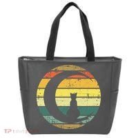 Cat Retro Moon Sunset Tote Bag thumb 0