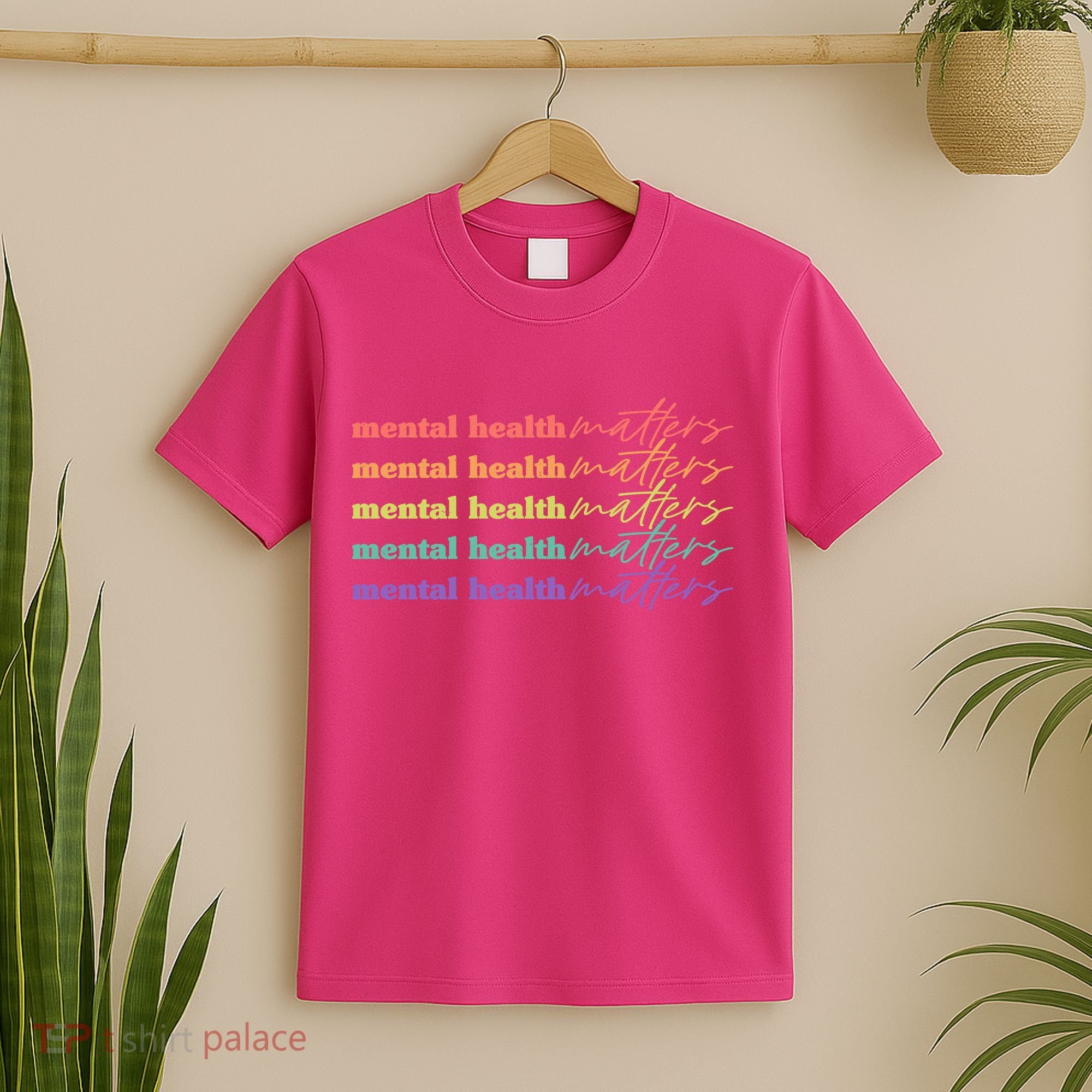 Colorful Retro Mental Health Matters T-Shirt