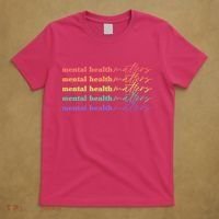 Colorful Retro Mental Health Matters T-Shirt thumb 5