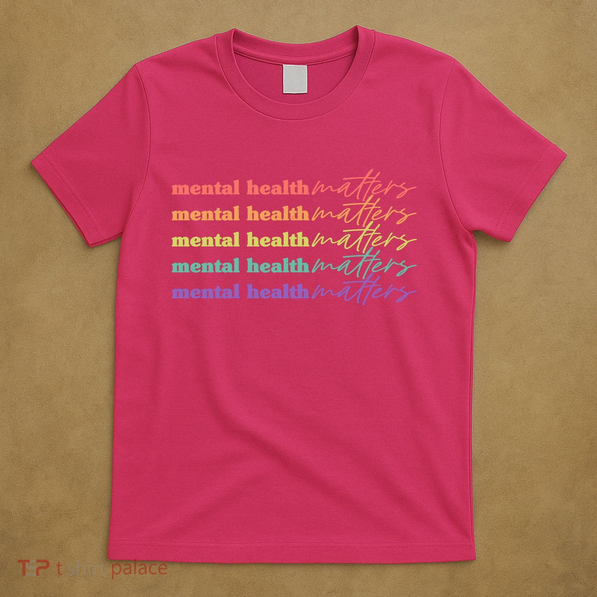 Colorful Retro Mental Health Matters T-Shirt