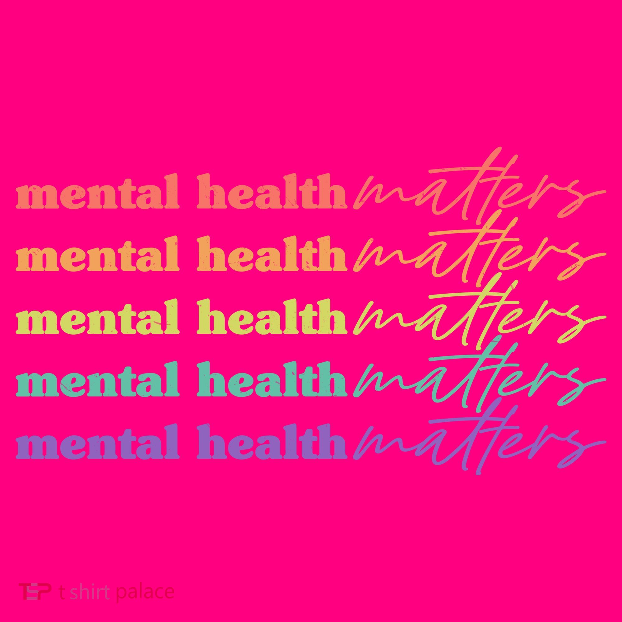 Colorful Retro Mental Health Matters T-Shirt