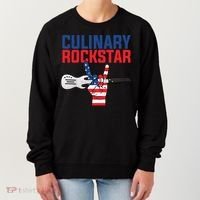 Culinary Rockstar Merica Flag Funny Chef Cook Culinary Lover Gift Women's Sweatshirt thumb 0