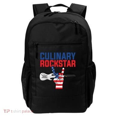 Culinary Rockstar Merica Flag Funny Chef Cook Culinary Lover Gift Backpack