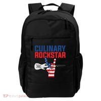 Culinary Rockstar Merica Flag Funny Chef Cook Culinary Lover Gift Backpack thumb 0