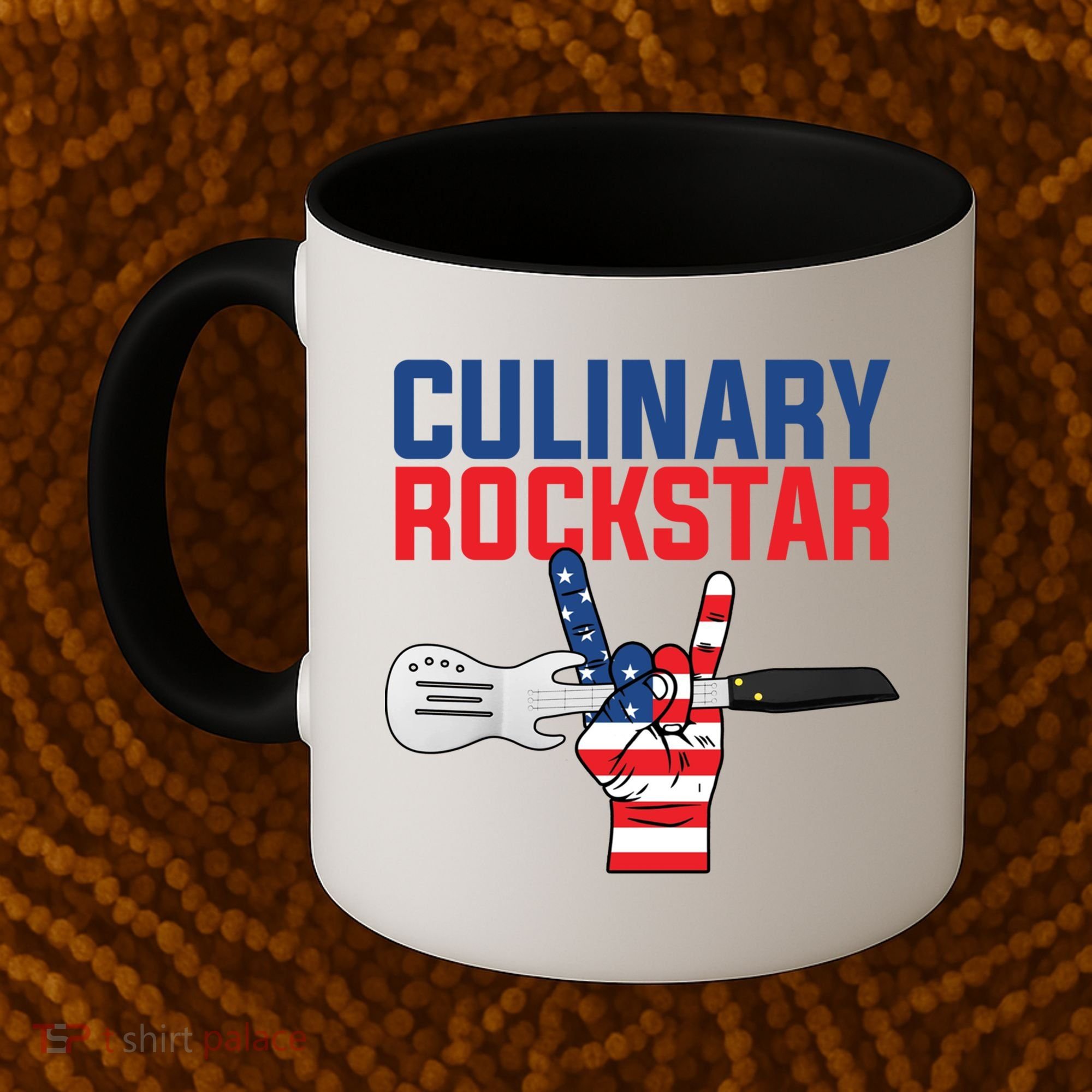 Culinary Rockstar Merica Flag Funny Chef Cook Culinary Lover Gift Coffee Mug