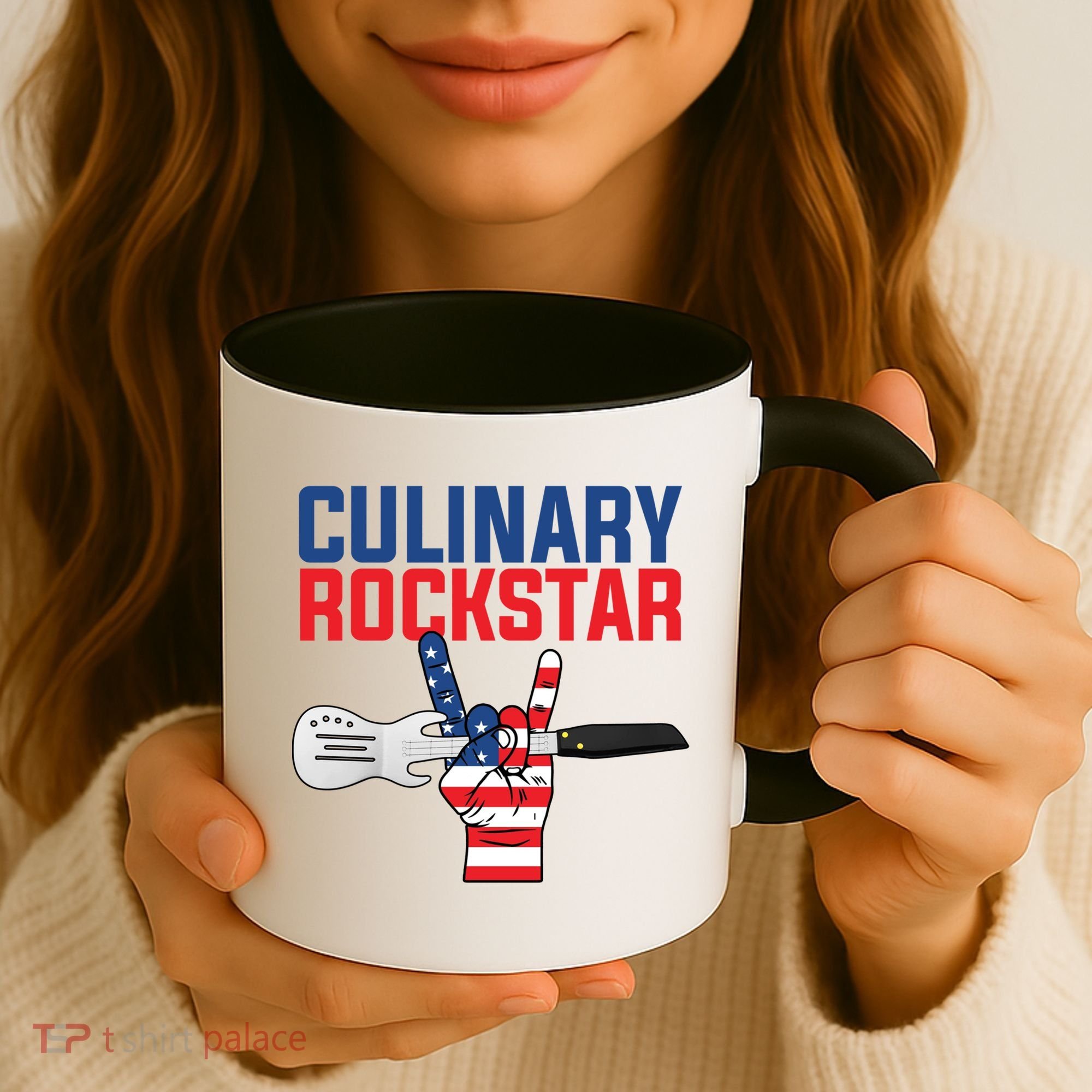 Culinary Rockstar Merica Flag Funny Chef Cook Culinary Lover Gift Coffee Mug