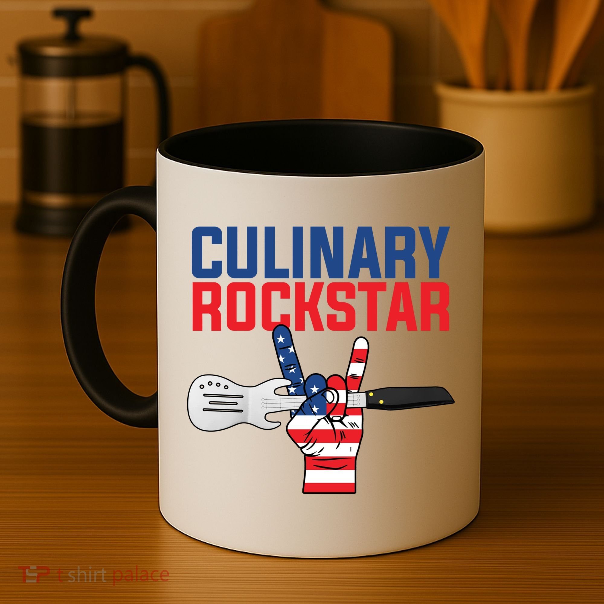 Culinary Rockstar Merica Flag Funny Chef Cook Culinary Lover Gift Coffee Mug