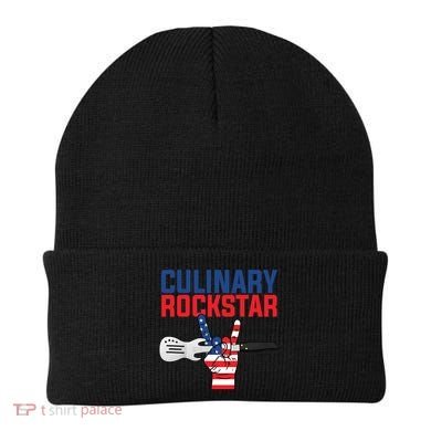 Culinary Rockstar Merica Flag Funny Chef Cook Culinary Lover Gift Beanie