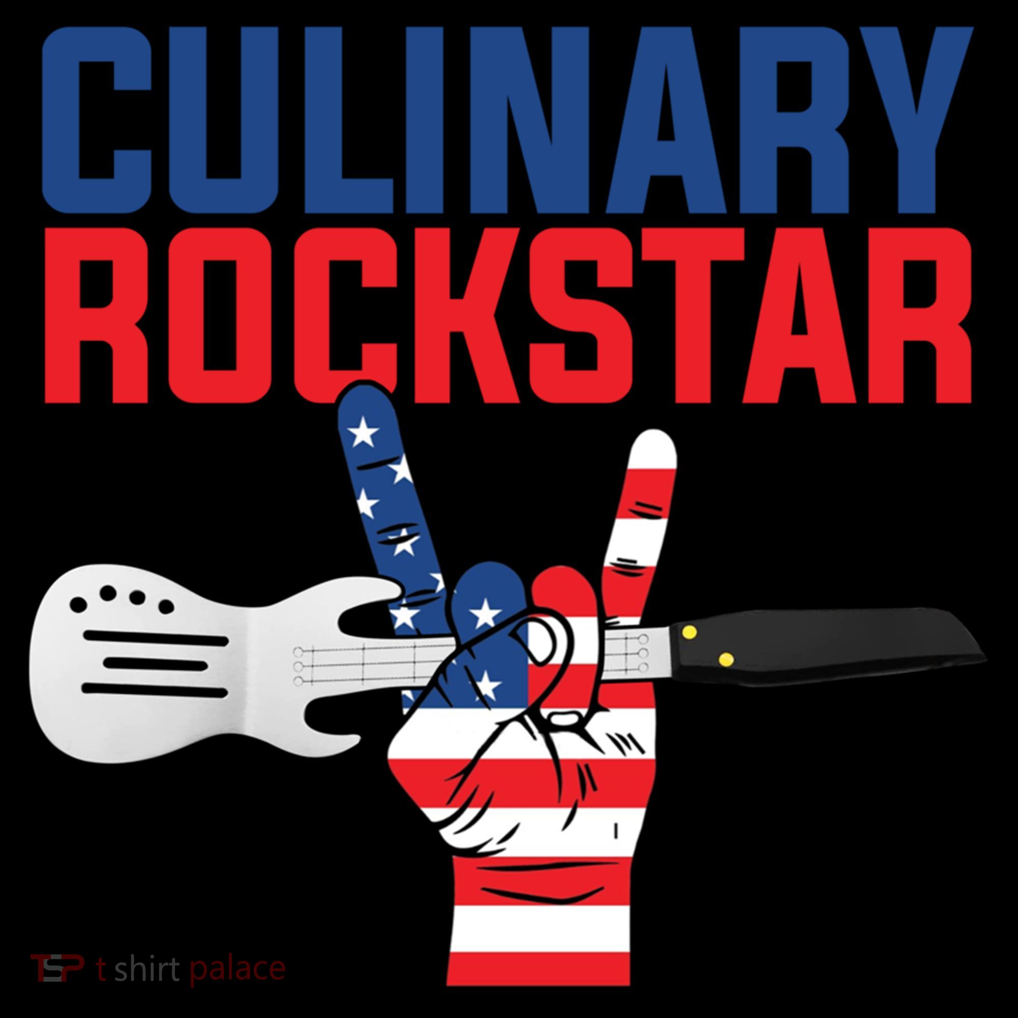 Culinary Rockstar Merica Flag Funny Chef Cook Culinary Lover Gift Women's Hoodie