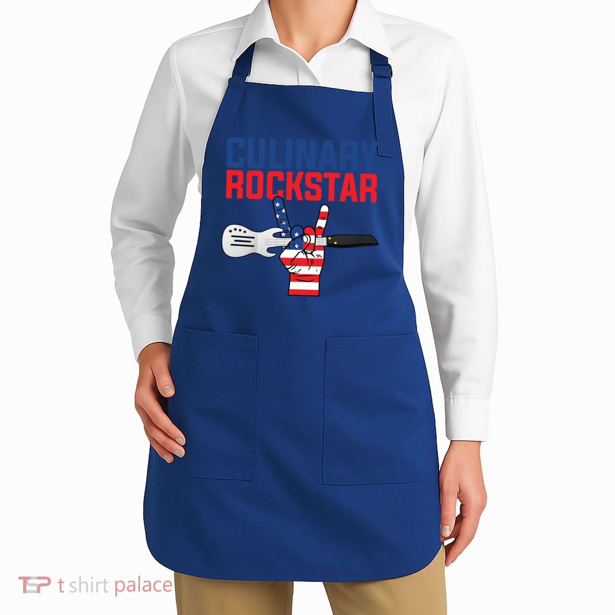 Culinary Rockstar Merica Flag Funny Chef Cook Culinary Lover Gift Apron